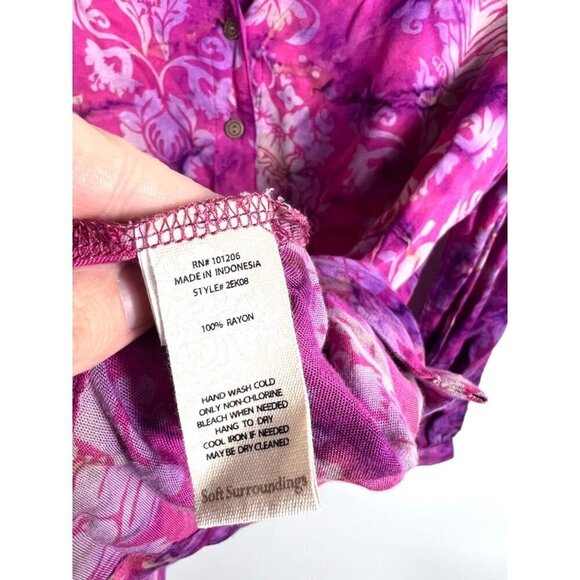 Soft surroundings colorful‎ button up top - Picture 5 of 8